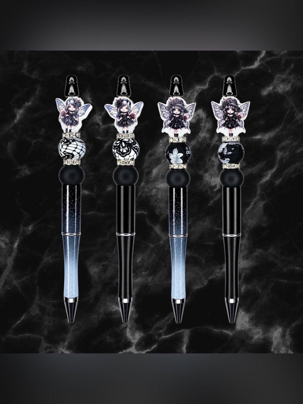 Fairy Black & White Floral Ballpoint Pen’s 🖤Pick One🖤